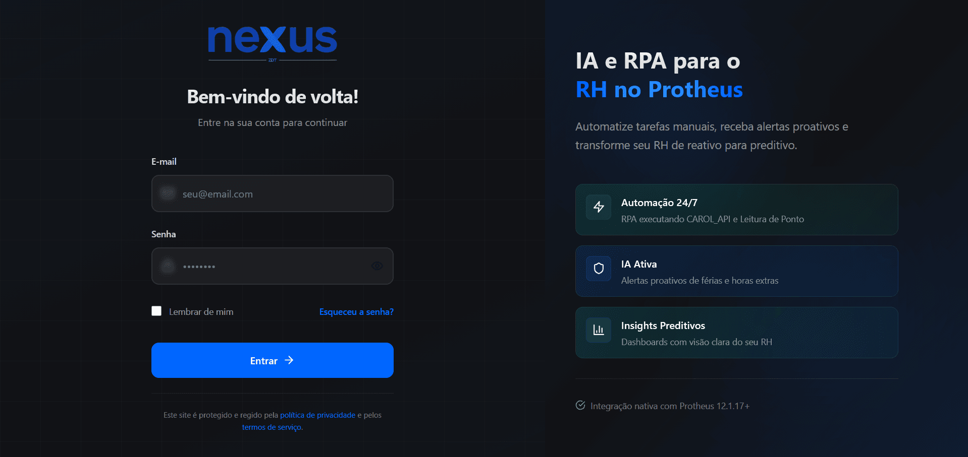 Nexus ZDT — Plataforma de Automação Inteligente para TOTVS Protheus